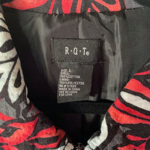 R-Q-T 100% Cotton Botanical zip up jacket. Womens size L - Picture 3 of 4